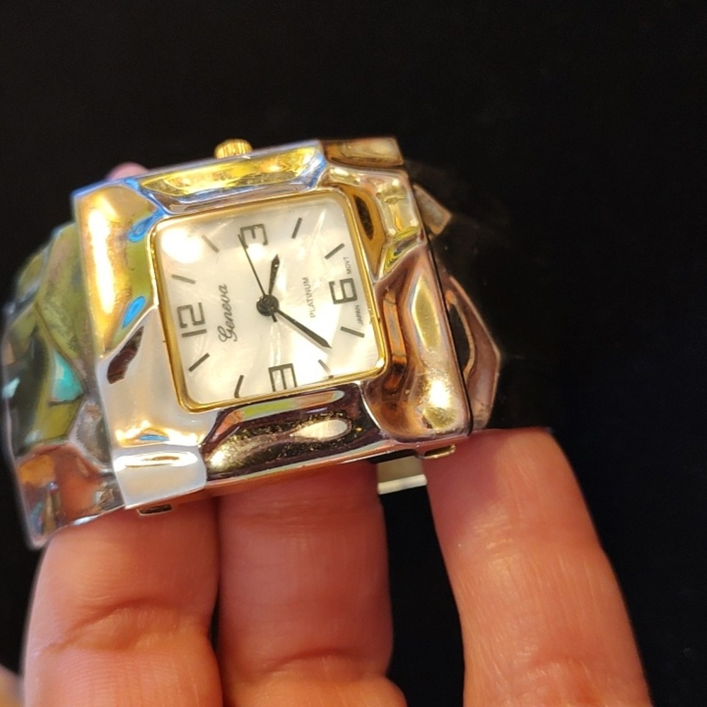 Geneva Two-Tone Cuff Watch - Picture 8 of 8